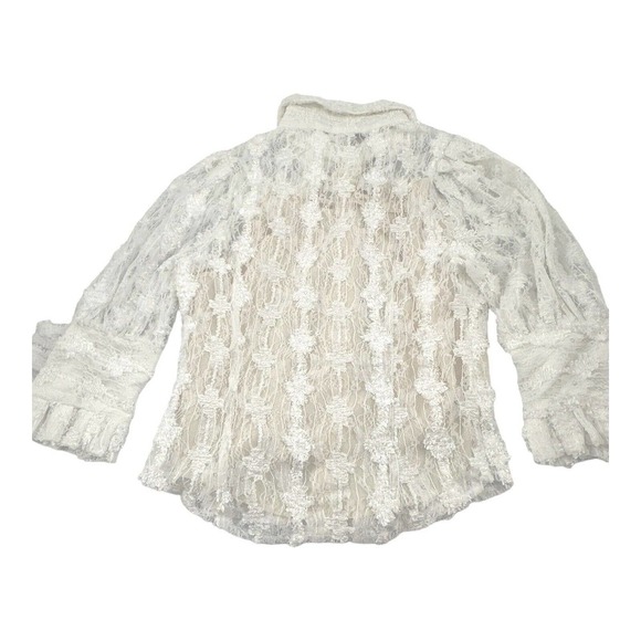 Foxiedox Long Sleeved Graceful Lace Pearl Buttons Victorian Blouse Size XS - Picture 6 of 11